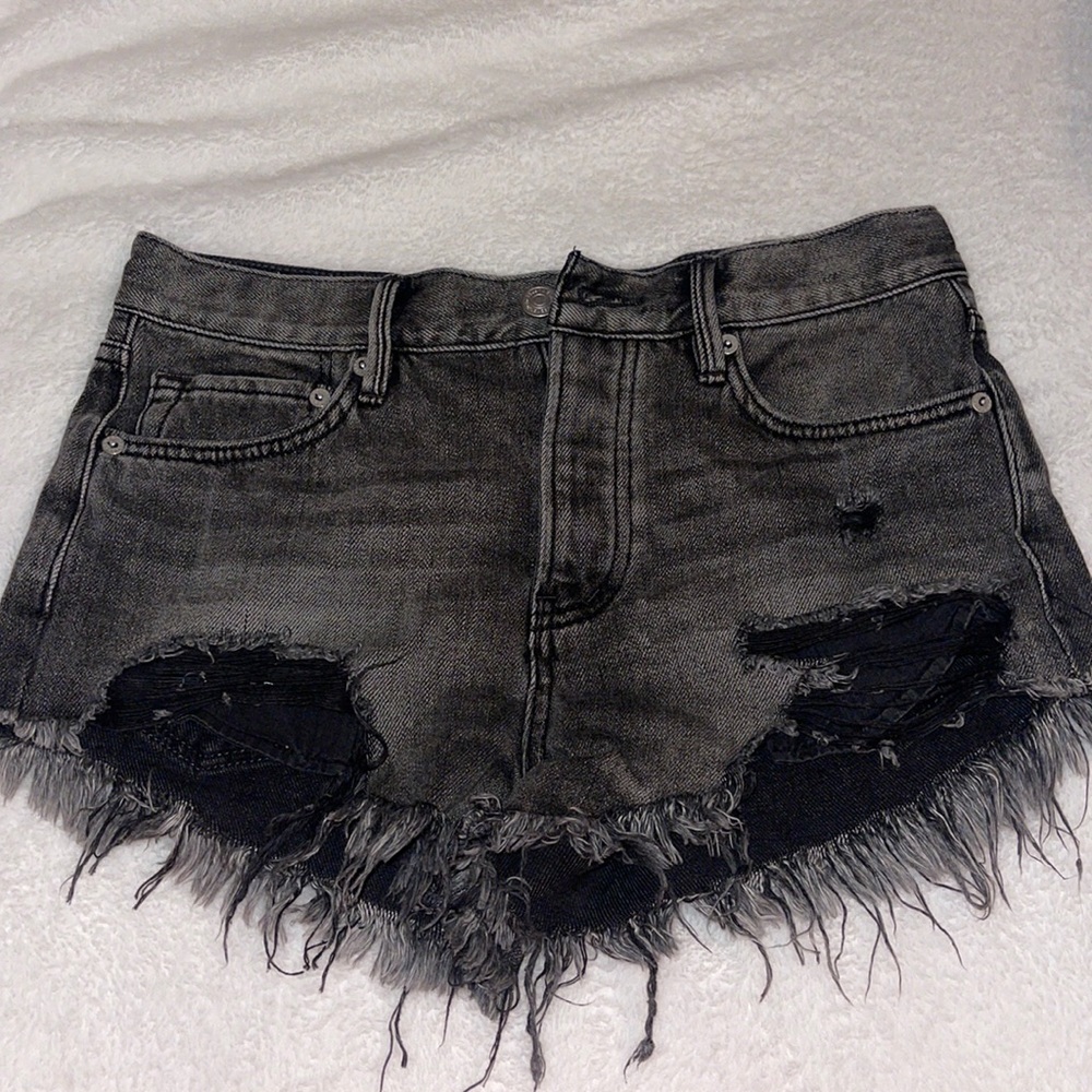 Free People Black Jean Shorts